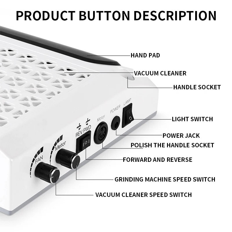 Пылесос для полировки ногтей «четыре в одном» с подсветкой - Фотография_4