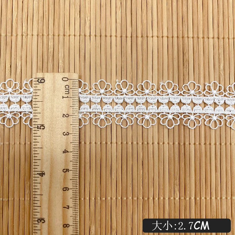 Двусторонняя полая цветочная кружевная ткань с отделкой - Фотография_3