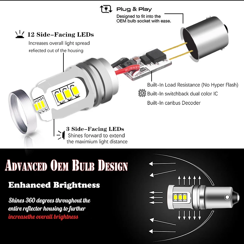 Ijdm t4w ba9s led blub bax9s h21w - Фотография_2