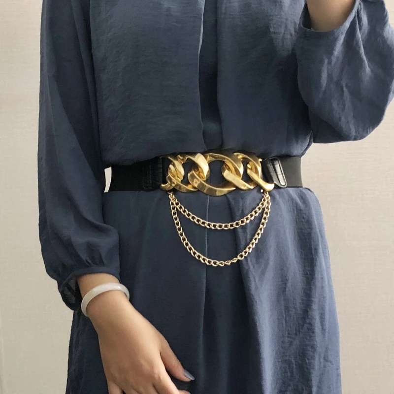 Ремень женский эластичный с цепочкой - Фотография_4