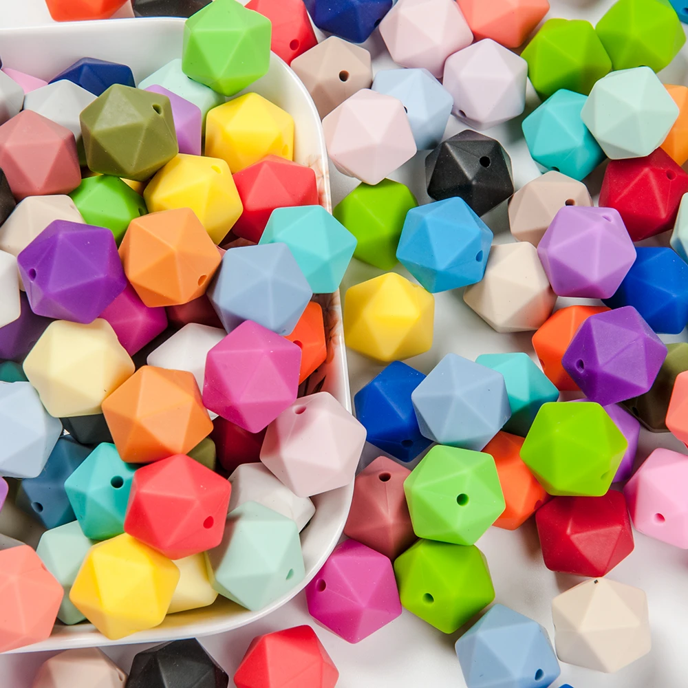 14 мм, икосаэдр, силиконовые бусы - Фотография_5