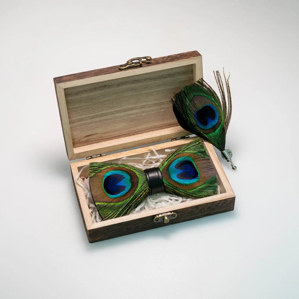 Eastepic ручной работы галстук-бабочка с перьями - Фотография_4