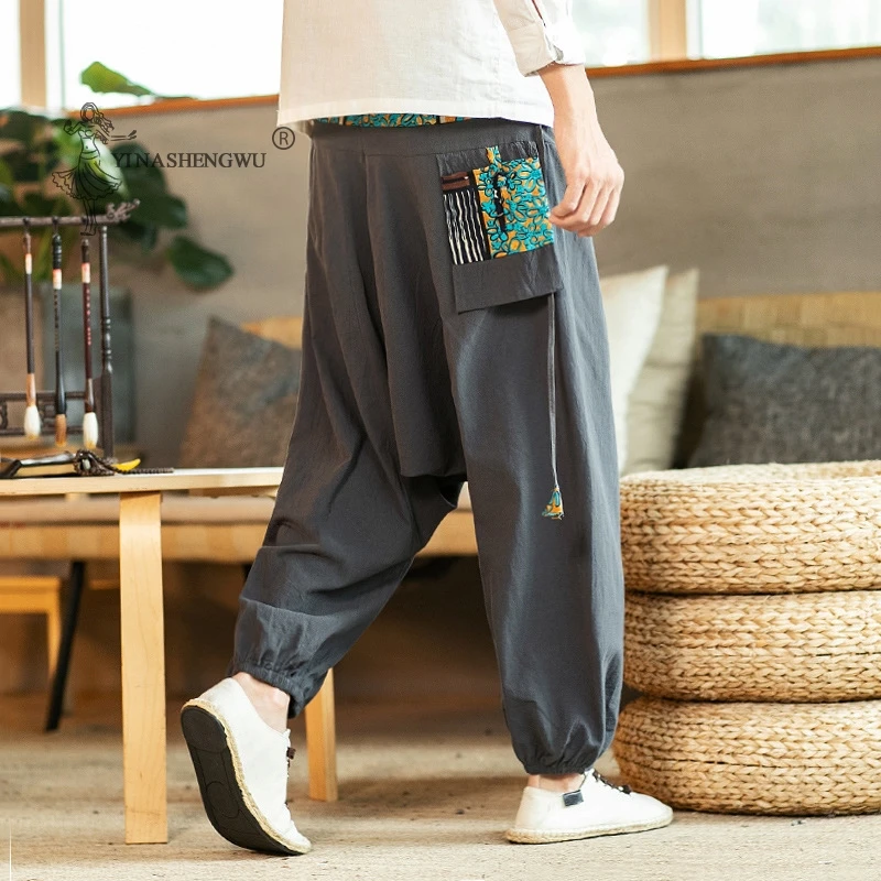Мужские шаровары в японском стиле kimonos harajuku yukata beam foot