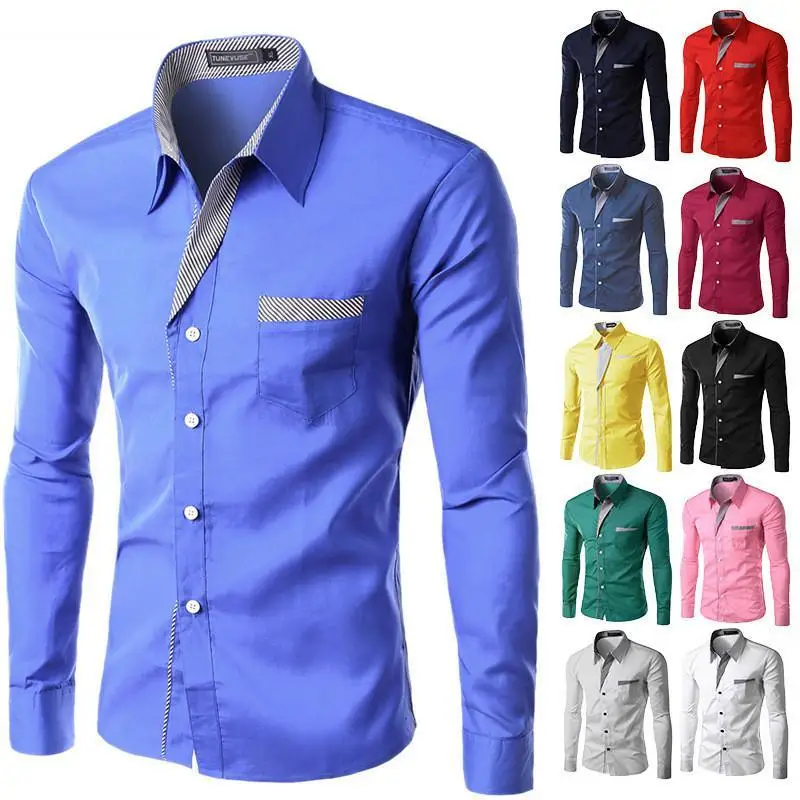 Лидер продаж, новая модная рубашка camisa masculina с длинным рукавом