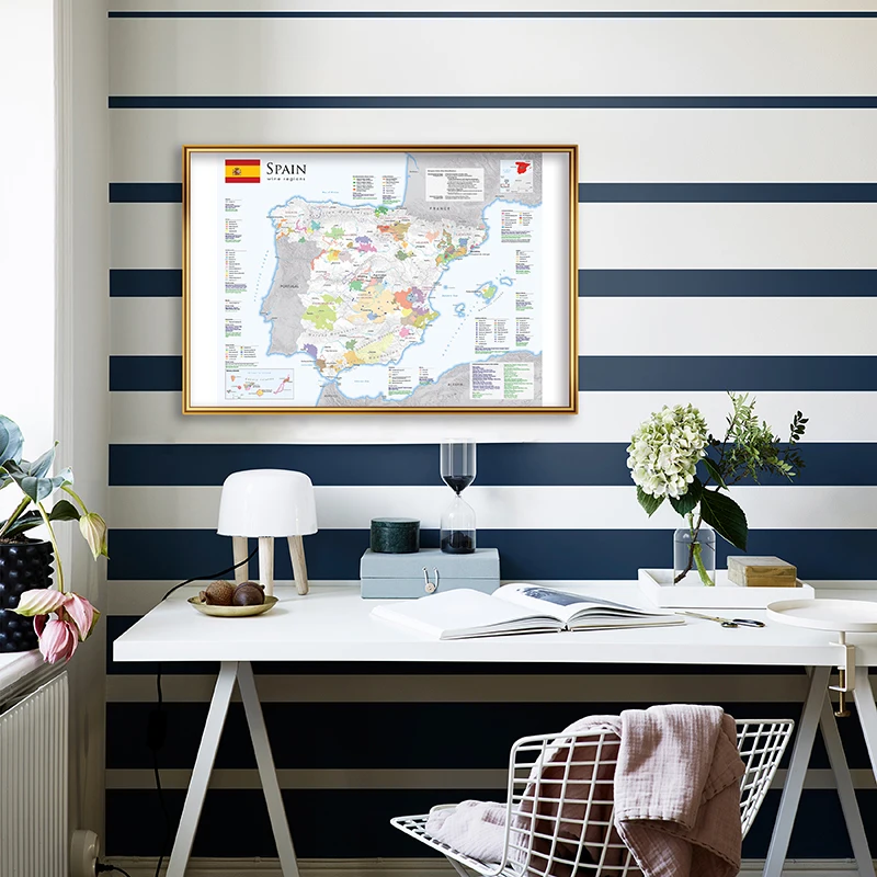 Карта испании, рекламный плакат испанского вина 59*42 см - Фотография_2