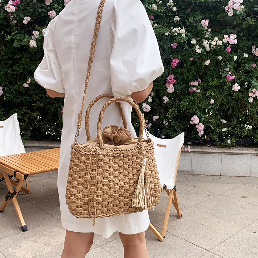 Новая летняя модная тканая сумка через плечо - Фотография_2