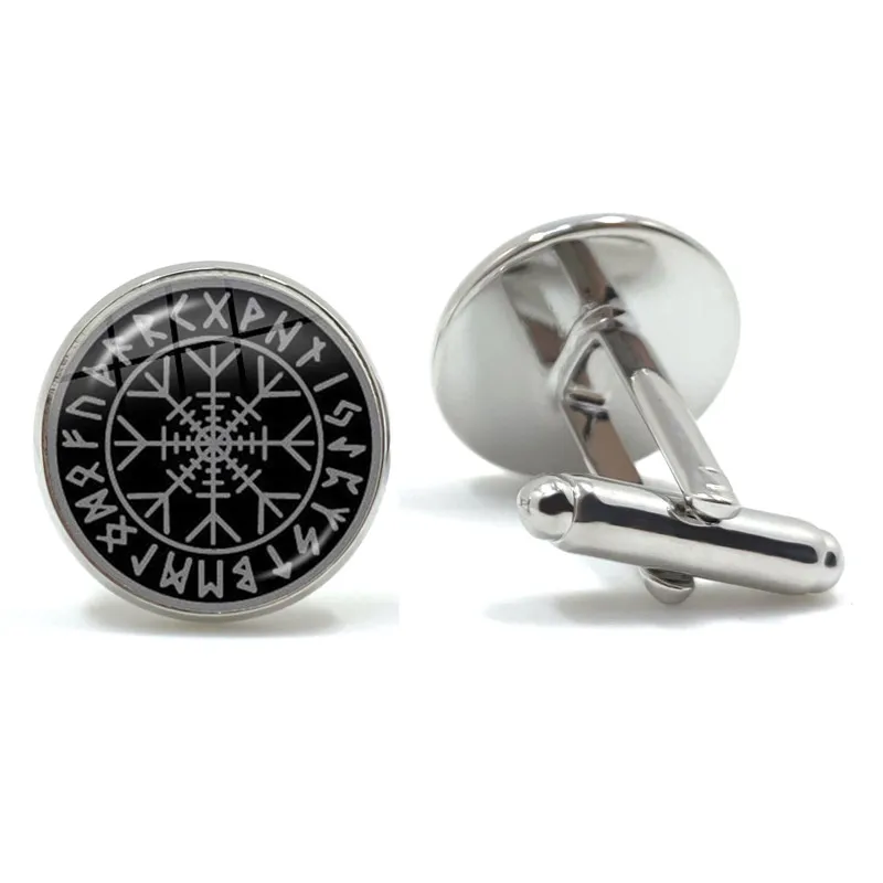 Мужские запонки nordic vikings compass runes