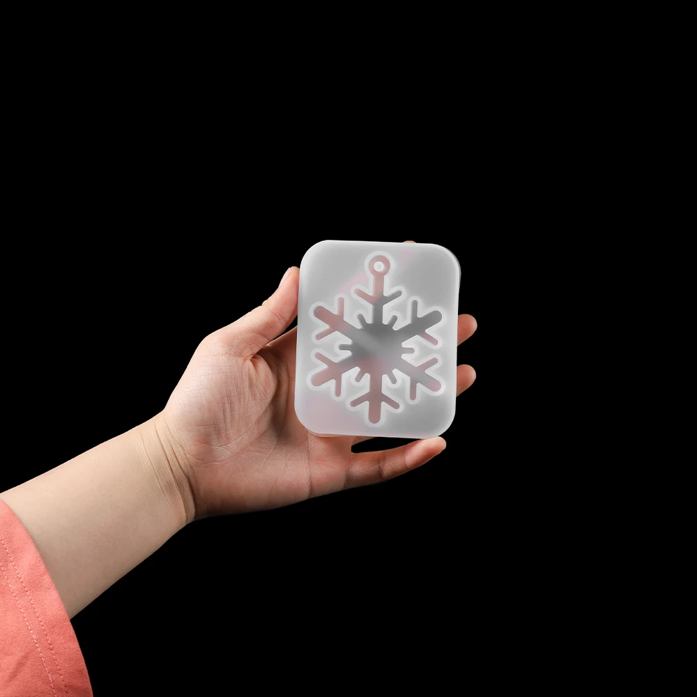 Снежинка силиконовые формы подвески с отверстием эпоксидная смола - Фотография_5
