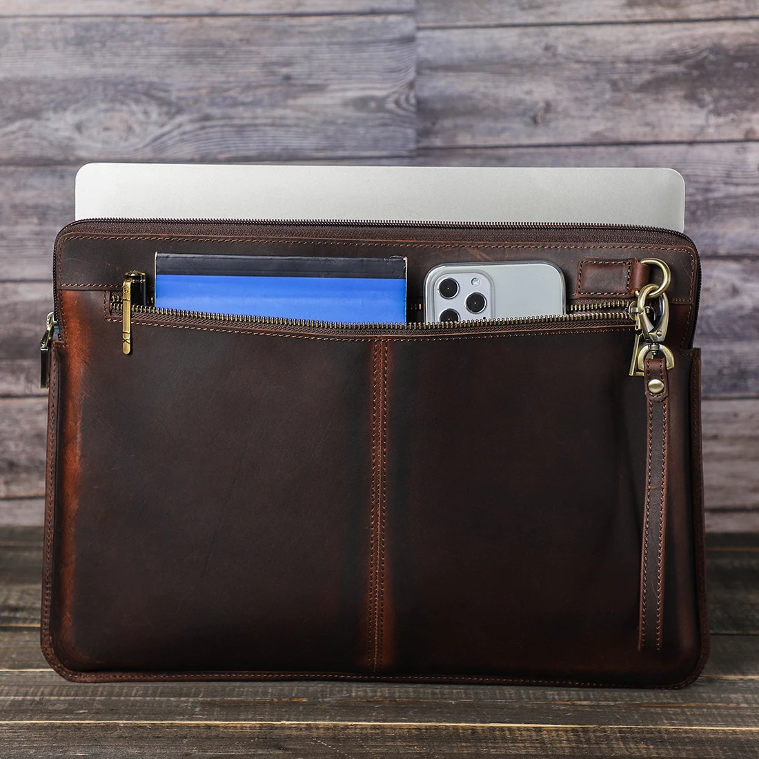 Мужской портфель для ноутбука macbook air pro 13 14 15 дюймов - Фотография_3