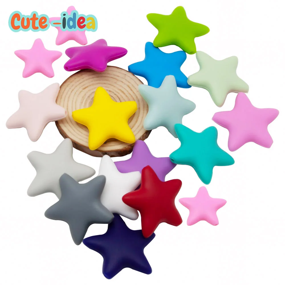 Силиконовые бусины со звездами cute-idea