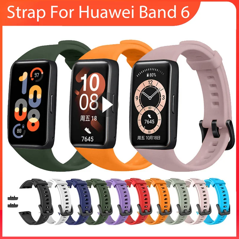 Мягкий силиконовый спортивный ремешок для huawei band 6