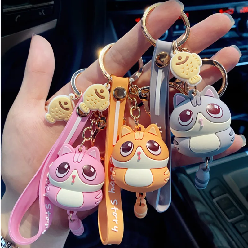 Ins милый кошка kawaii брелок женский