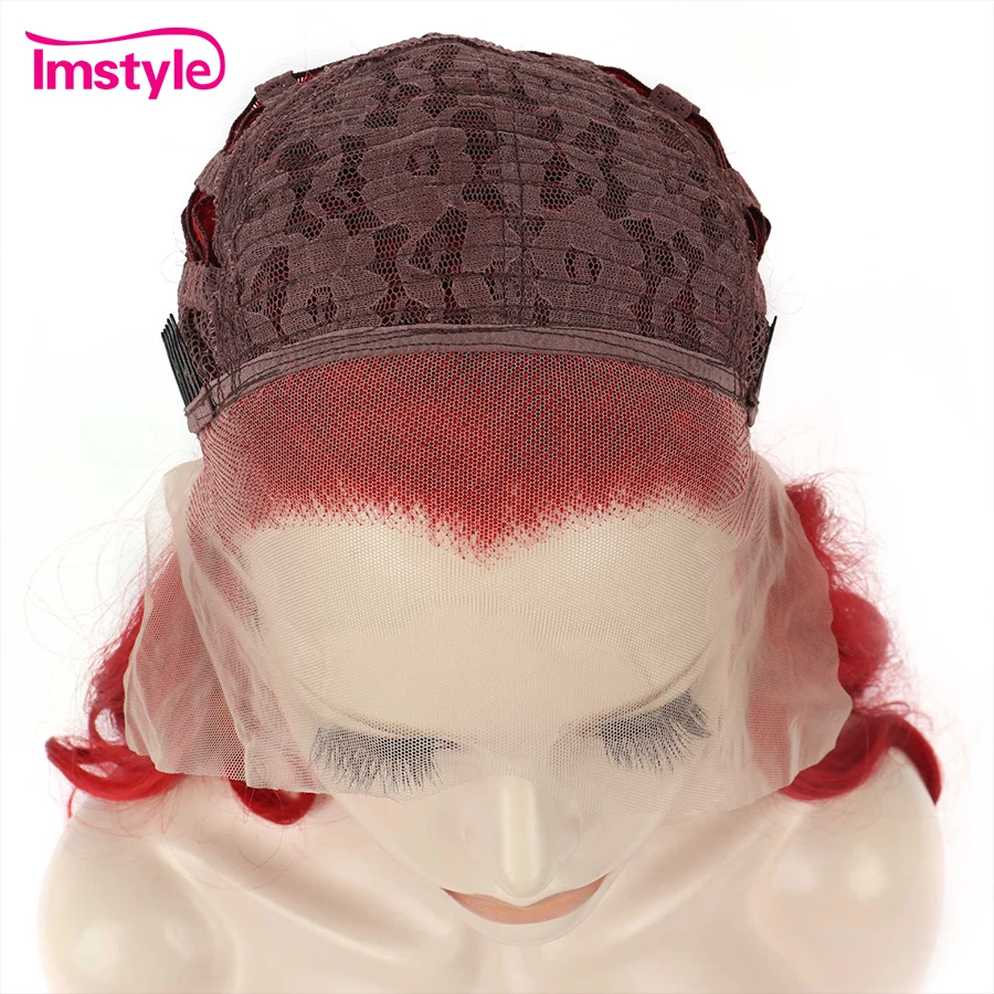 Imstyle красный парик длинный синтетический - Фотография_5