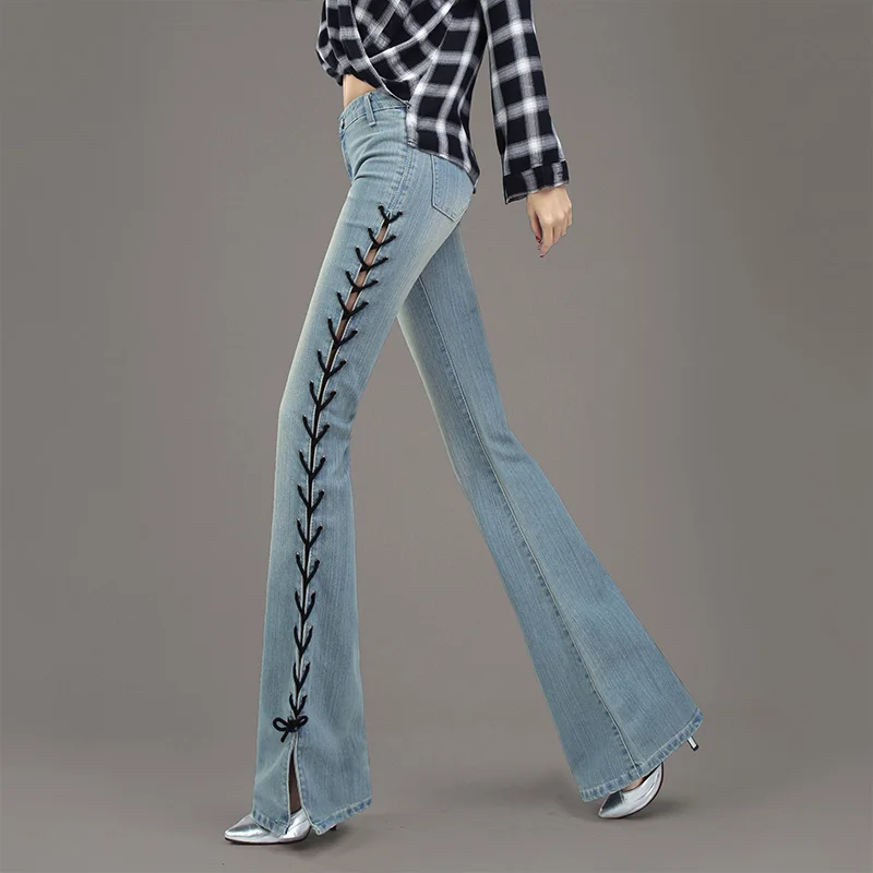 Tiyihailey длинные весенне-летние джинсы-клеш - Фотография_4