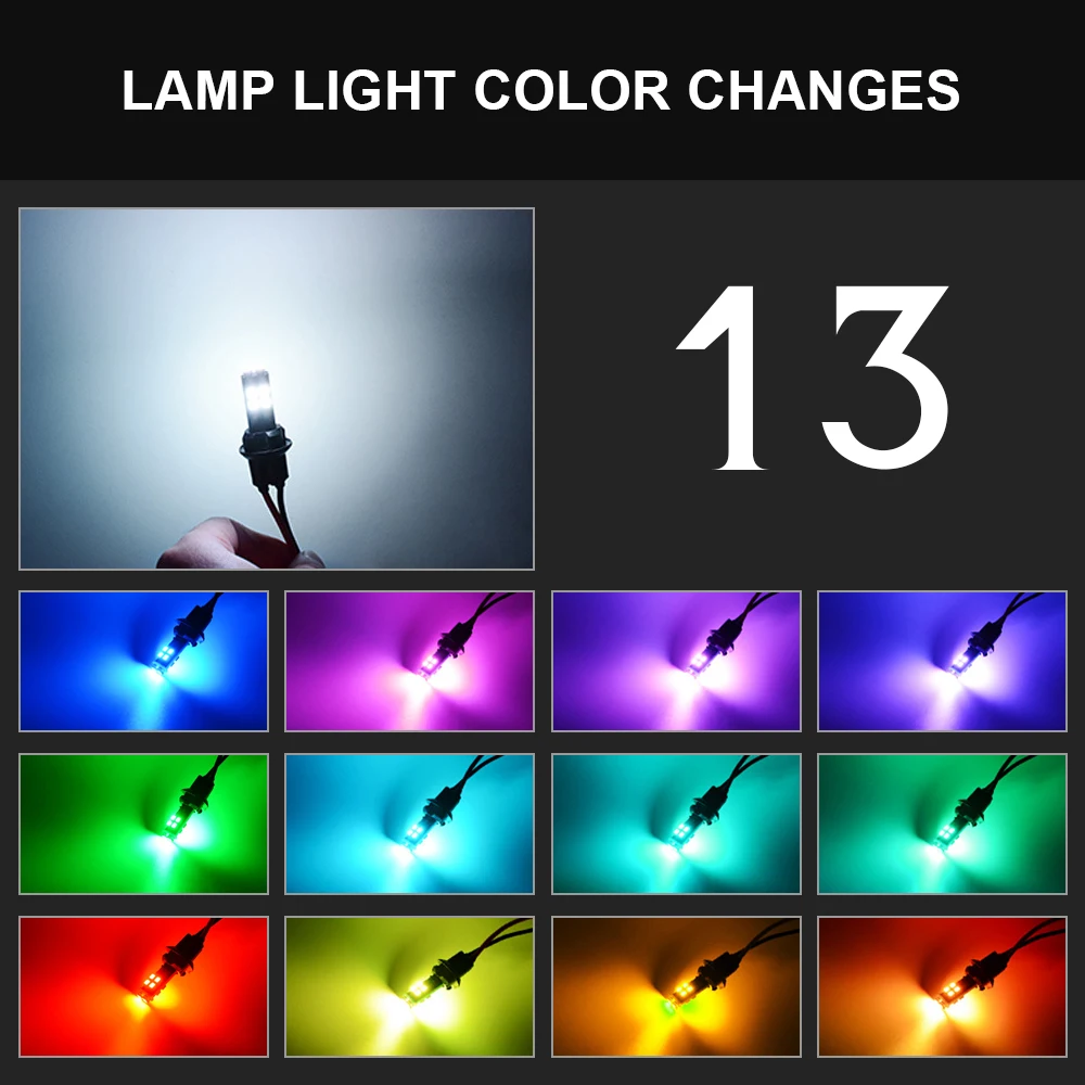 Eurs rgb t10 w5w 10 smd красочный - Фотография_6