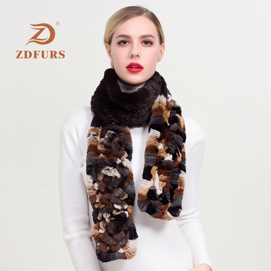 Женский роскошный длинный зимний глушитель zdfurs