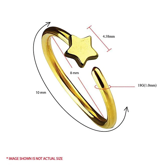 Кольцо для пирсинга женское из нержавеющей стали со звездами - Фотография_6