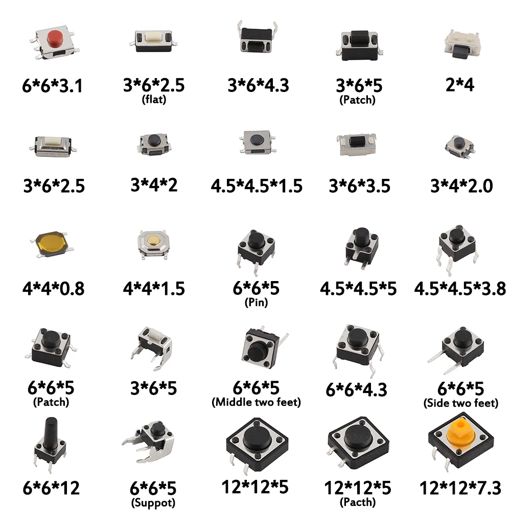 Мини-кнопочный переключатель smd dip 2*4 3*6 4*4 6*6