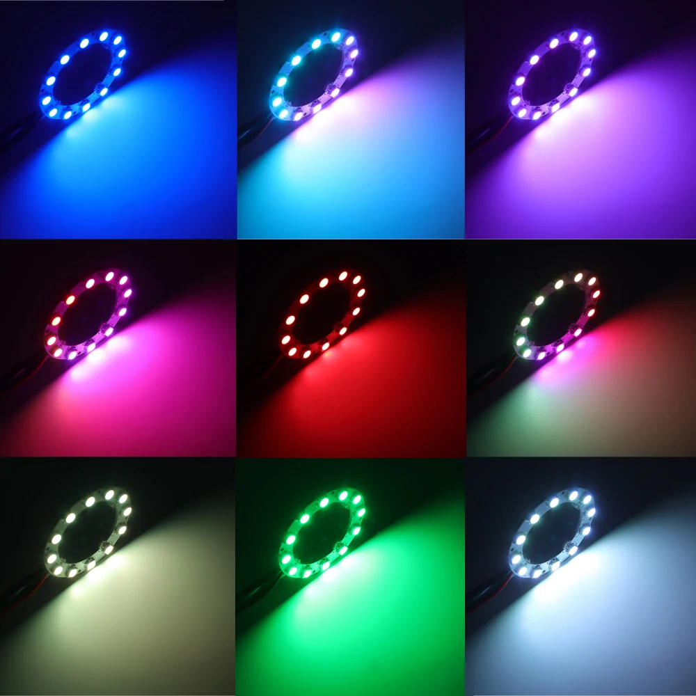 Светодиодный кольцевой светильник ws2812b rgb - Фотография_4