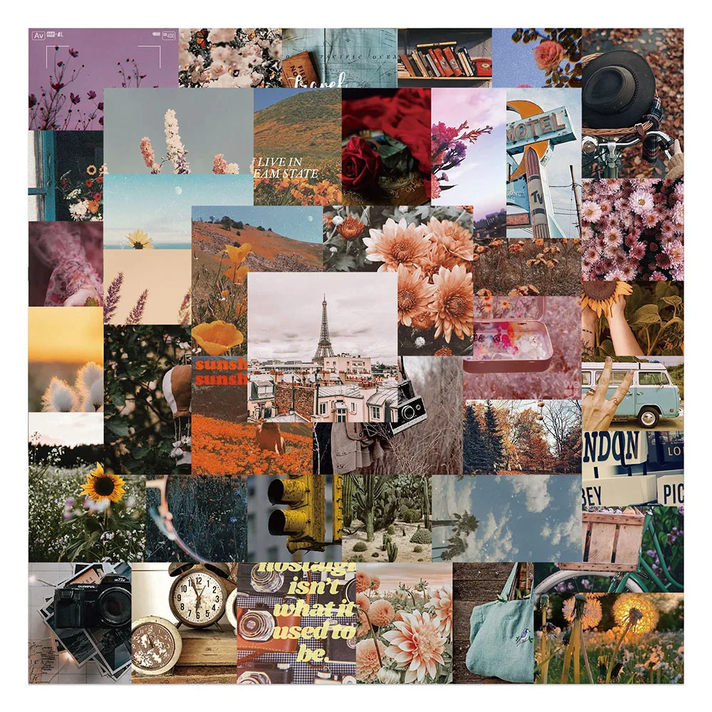 Стикеры в стиле ins с изображением пейзажа и граффити