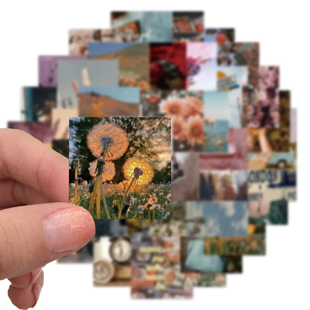 Стикеры в стиле ins с изображением пейзажа и граффити - Фотография_3