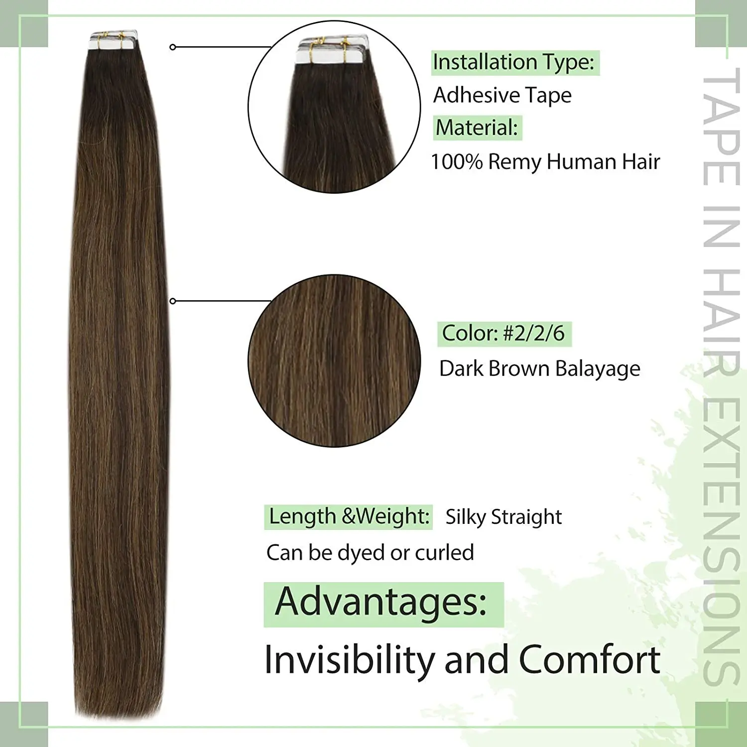 Vesunny пряди для наращивания человеческие - Фотография_3