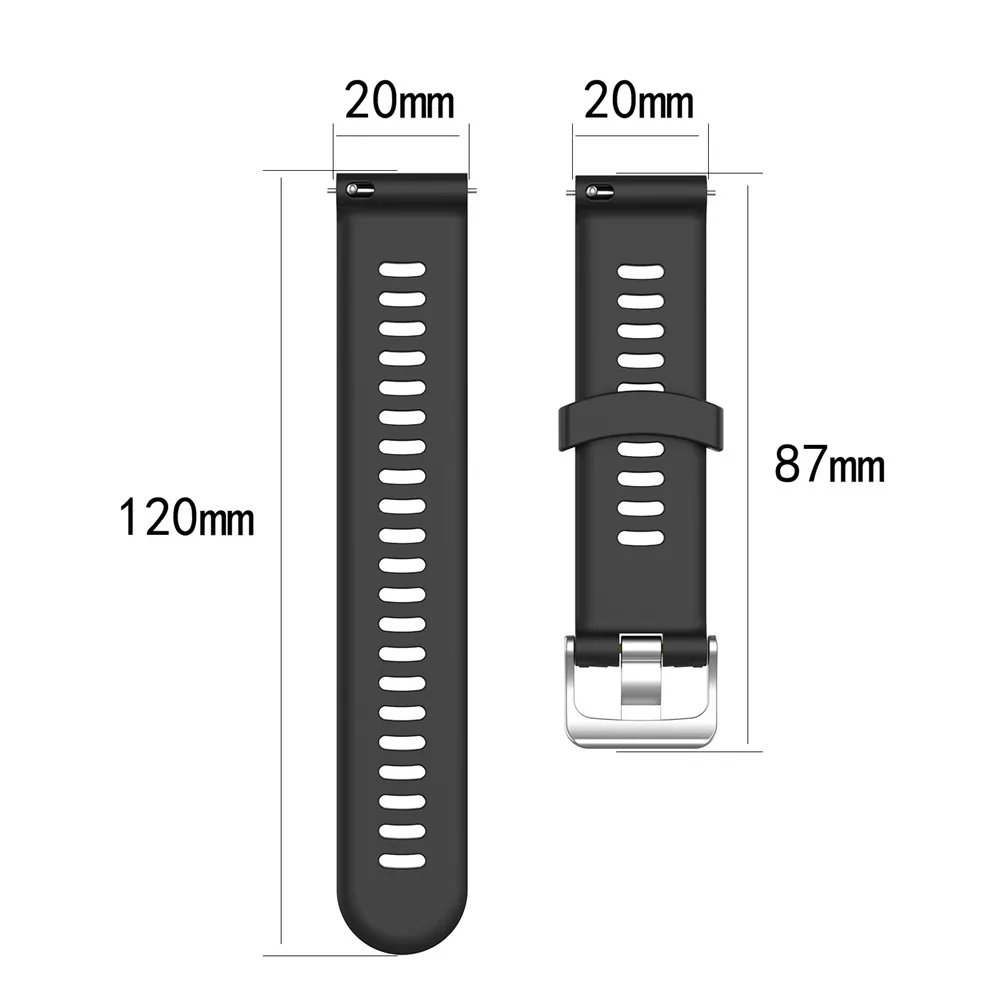 Силиконовый ремешок 20 мм для garmin forerunner 245 245m 645 - Фотография_6