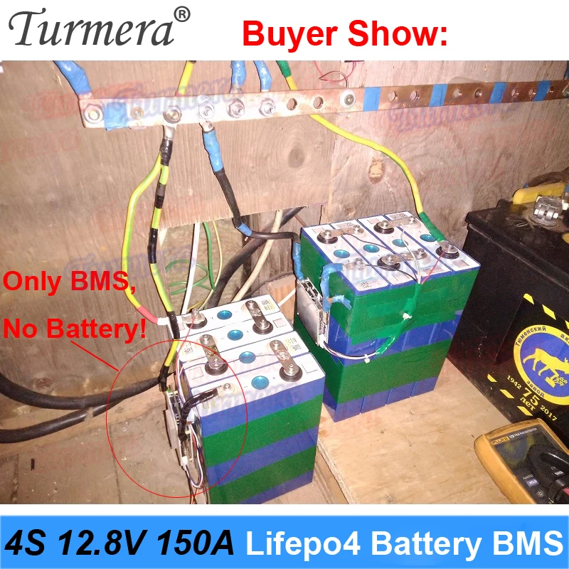 Turmera 4s 12,8 в 150 а lifepo4 bms 92 ма балансирующий ток для 3 - Фотография_5