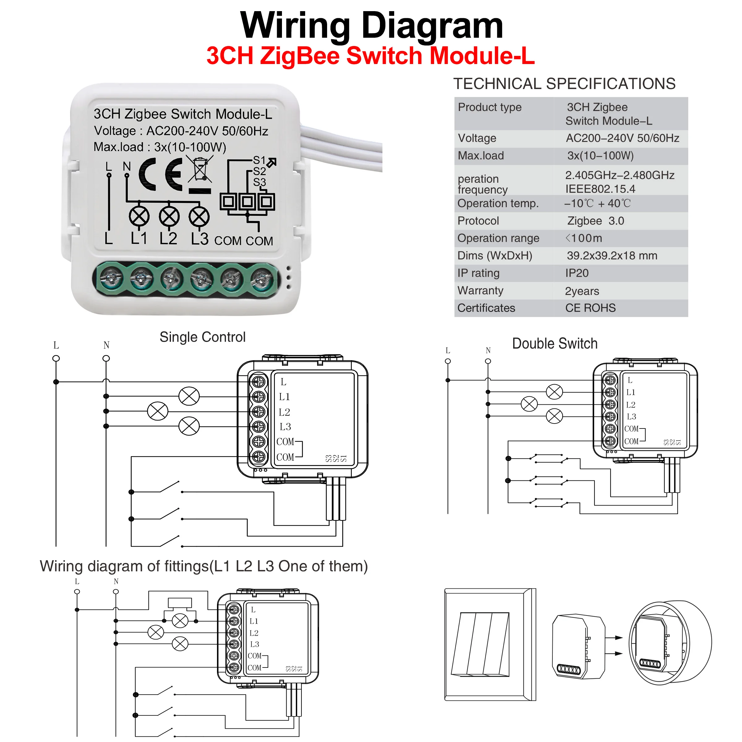 Модуль умного переключателя girier tuya zigbee 3.0 - Фотография_5