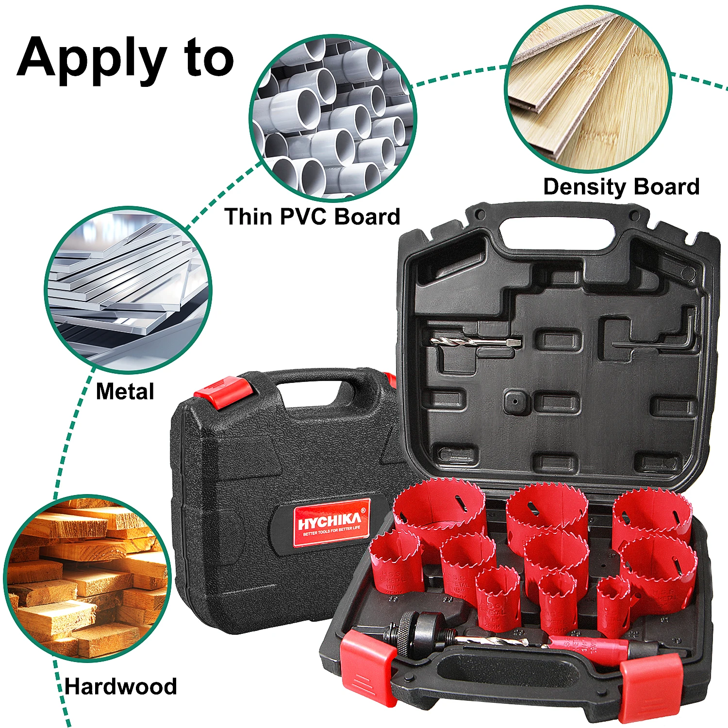 Hychika 20-68 мм набор кольцевых пил 11 шт - Фотография_2