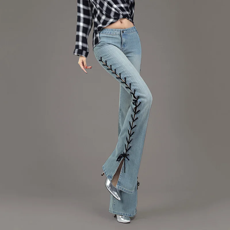 Tiyihailey длинные весенне-летние джинсы-клеш - Фотография_2