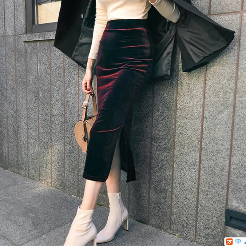 Настраиваемая длинная юбка-карандаш для женщин - Фотография_3