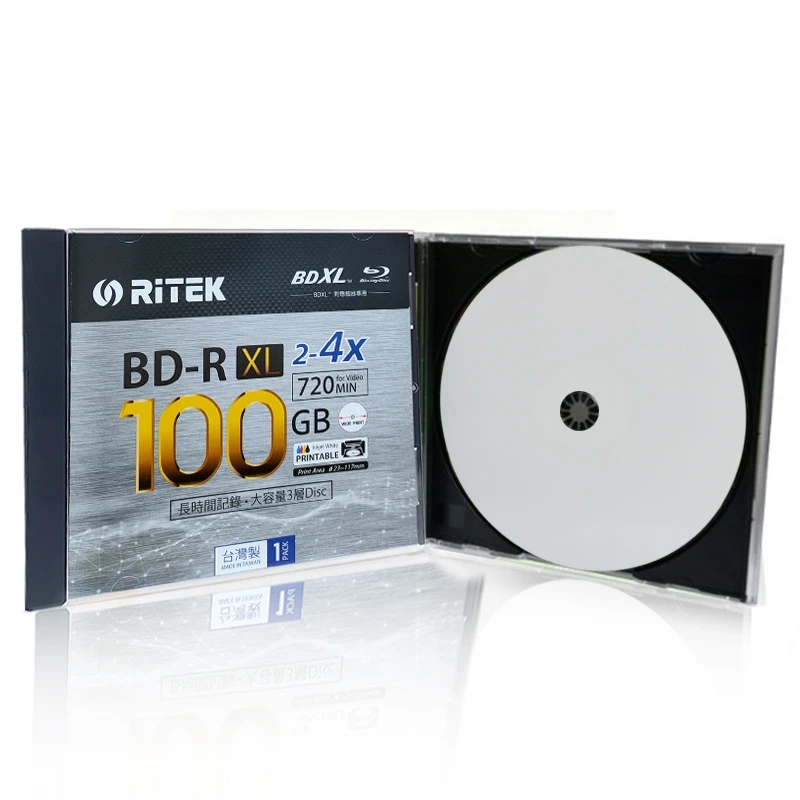 Blue ray диск bd-r xl 100 гб три слоя bluray bdxl dvd bdr 100g 4x 1 шт