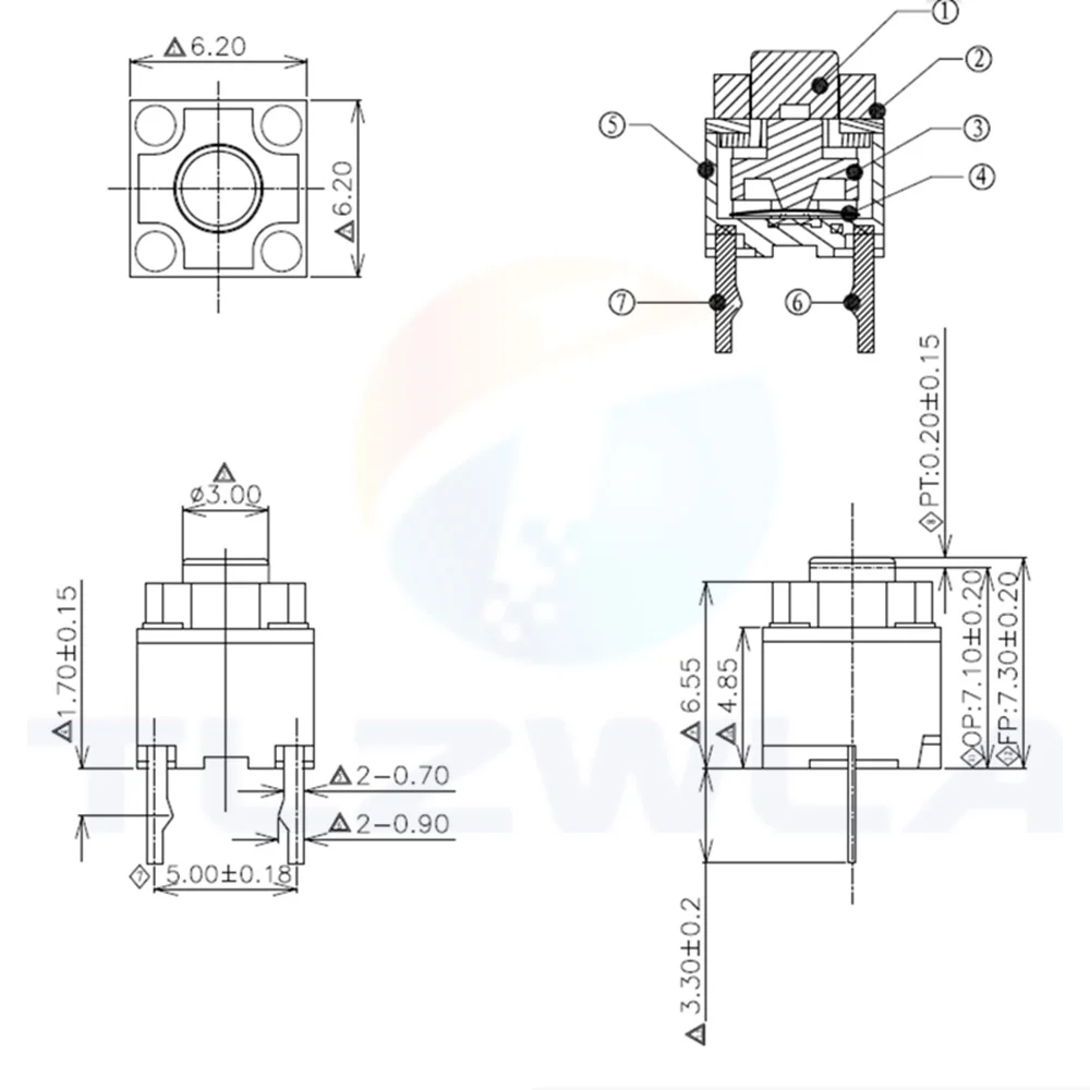 Кнопка отключения звука kailh 6*6*7 - Фотография_6