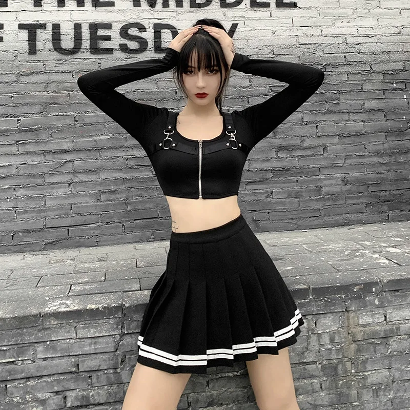 Винтажная лоскутная юбка в корейском стиле harajuku jk - Фотография_4