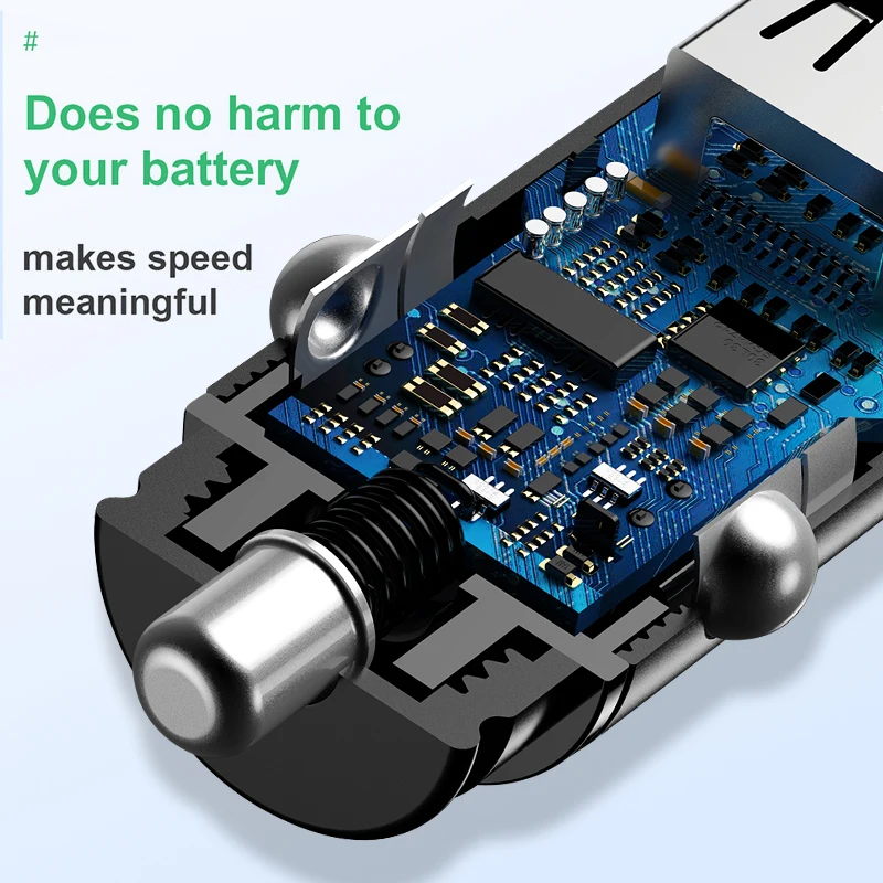Автомобильное зарядное устройство baseus с двумя usb-портами - Фотография_5