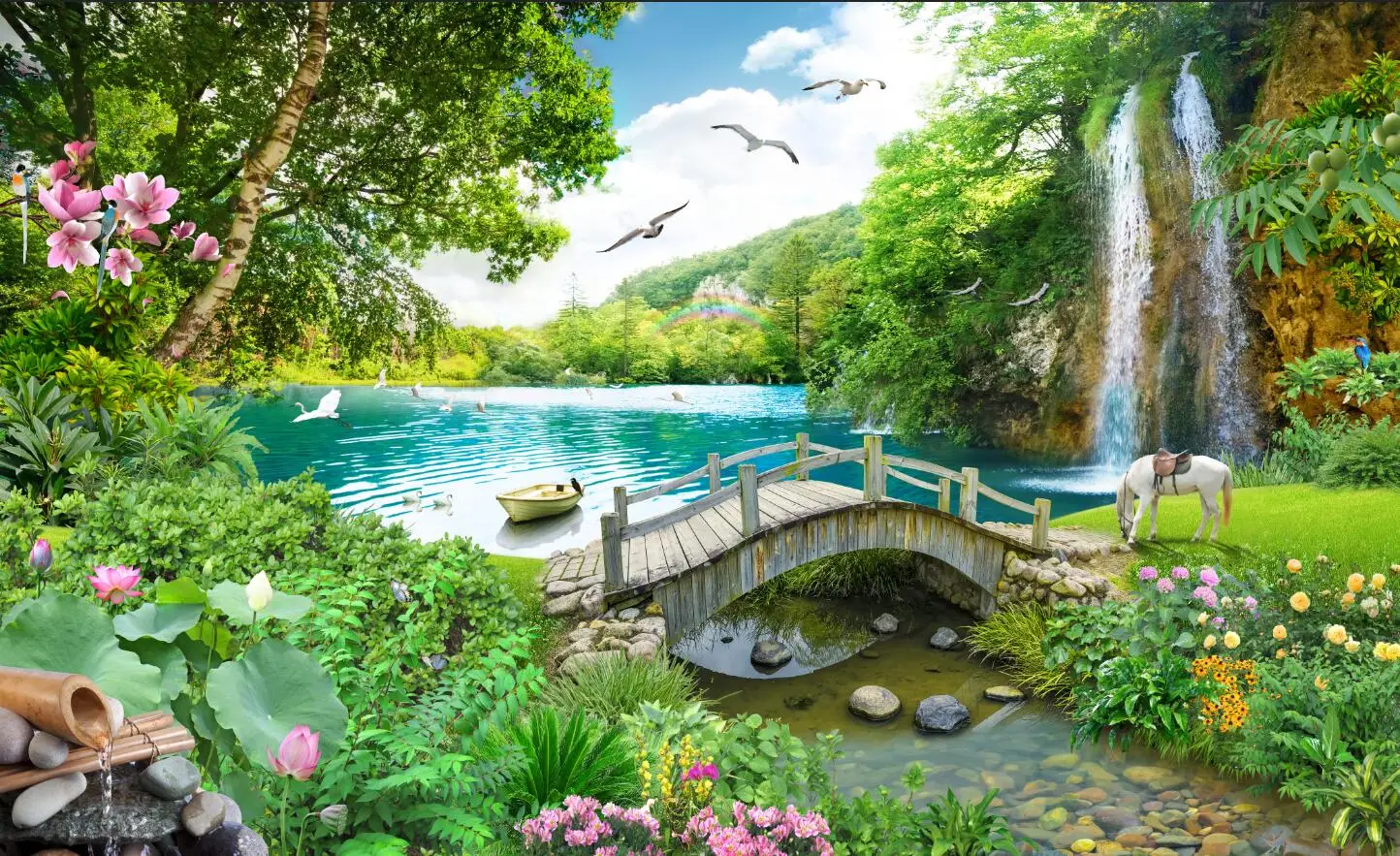 Пользовательская фреска с водопадом - Фотография_2