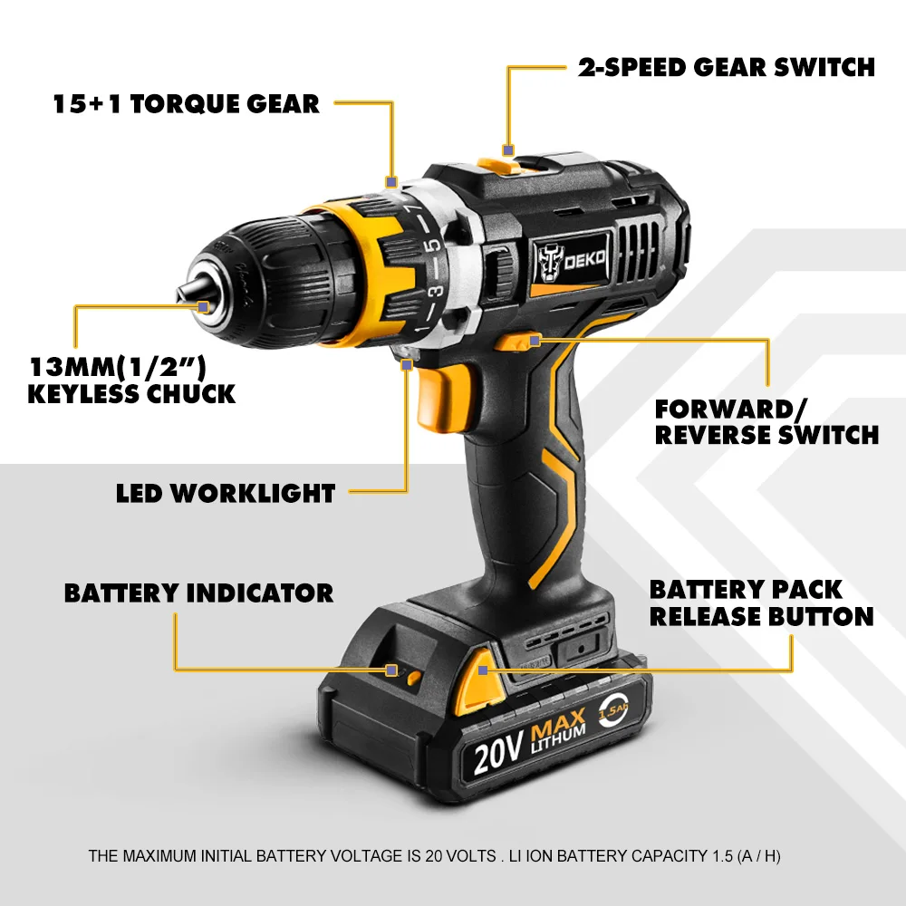 Deko 20v max gcd series 1/2 in - Фотография_2