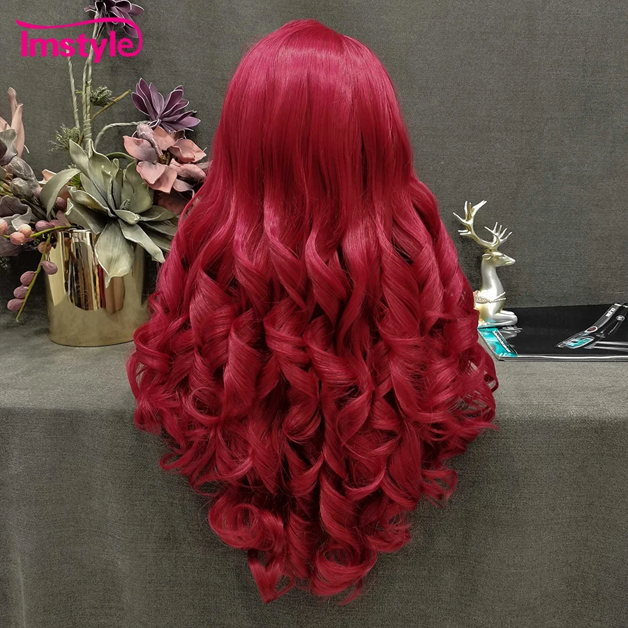 Imstyle красный парик длинный синтетический - Фотография_2