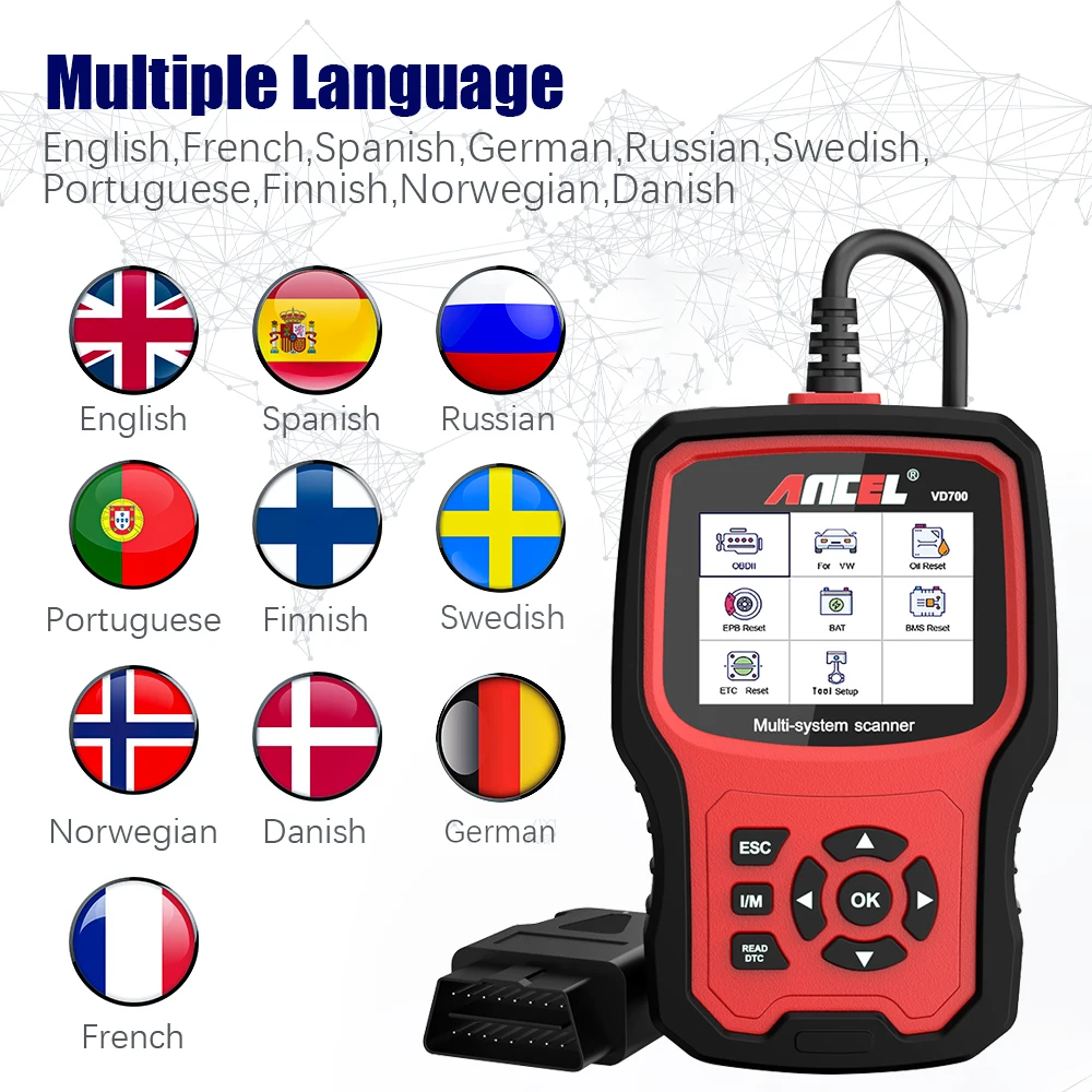 Автомобильный сканер ancel vd700 obd2 - Фотография_6