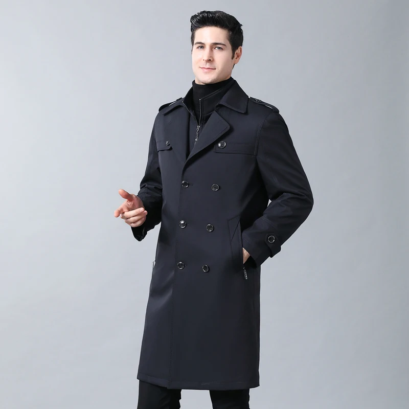 2020 мужской деловой тренч в британском стиле - Фотография_5