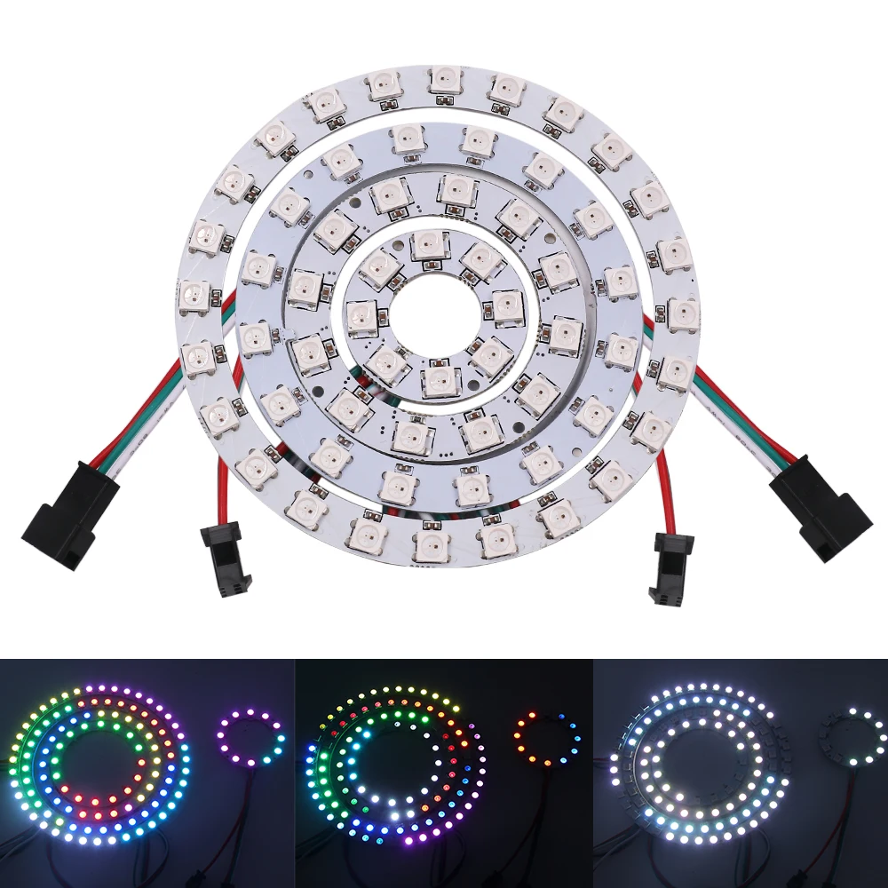 Светодиодный кольцевой светильник ws2812b rgb - Фотография_2