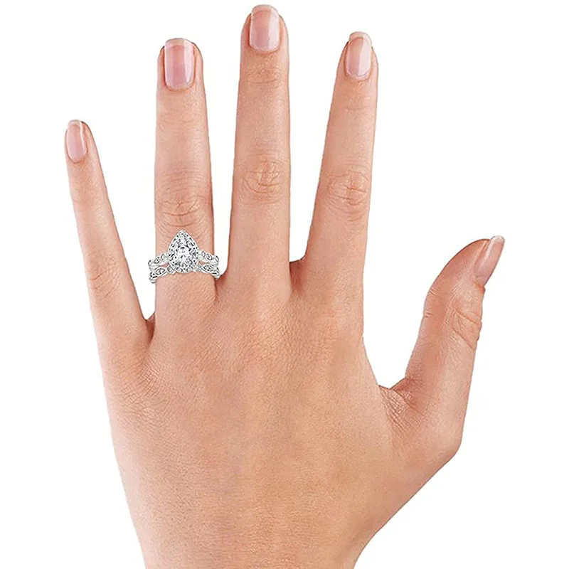 Tigrade 1.5ct 925 пробы серебряные свадебные кольца - Фотография_5