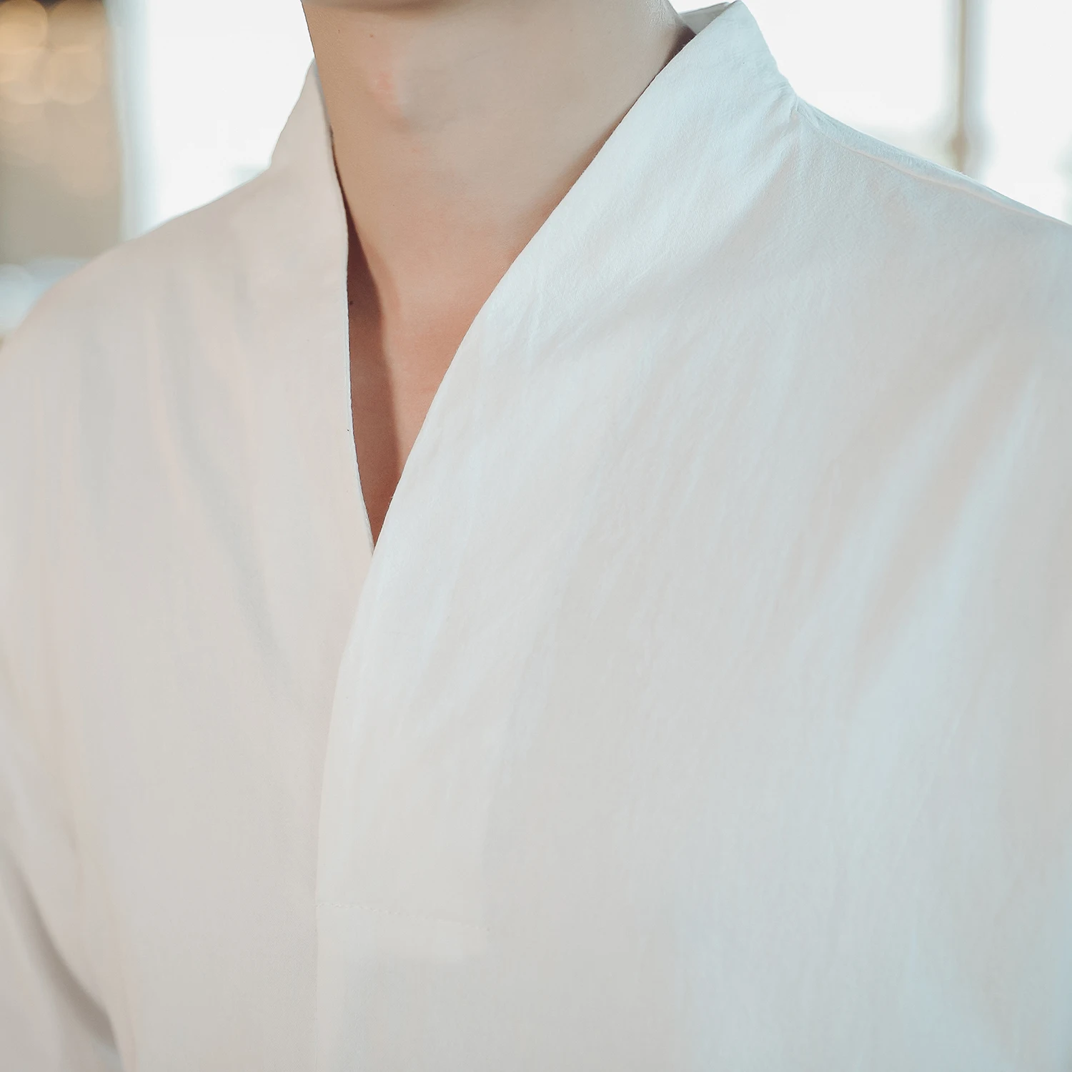 M-5xl однотонная осенняя рубашка - Фотография_6