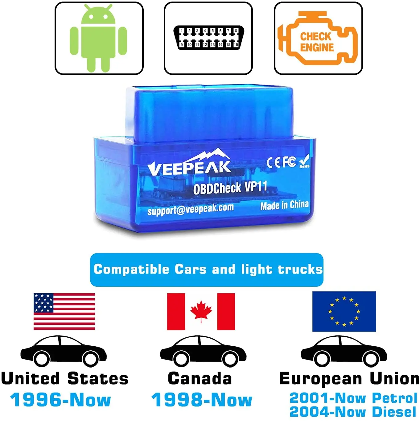 Veepeak mini bluetooth obd2 сканер для android - Фотография_6