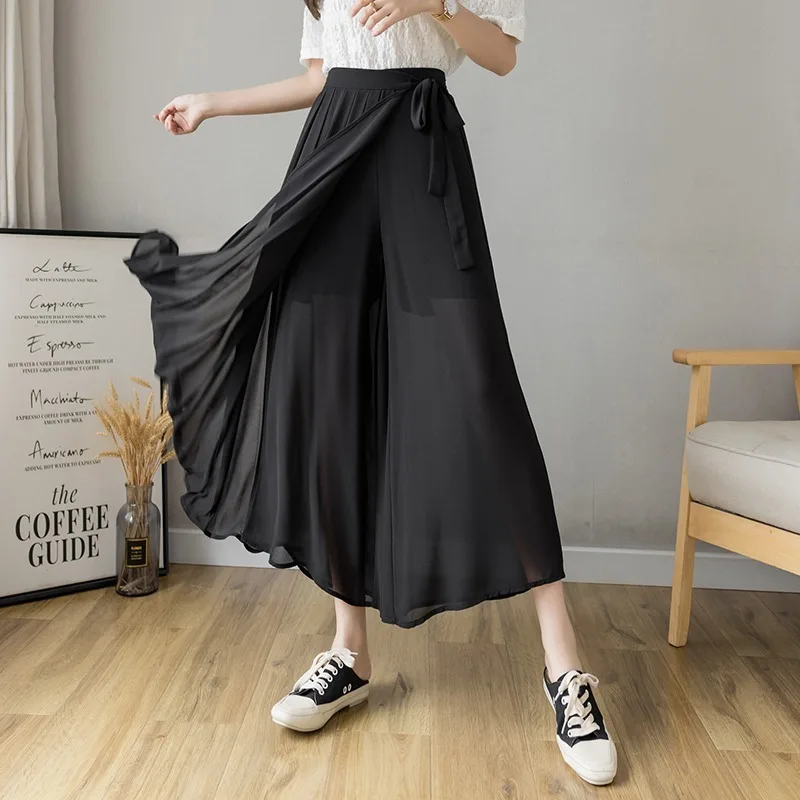 Женские шифоновые плиссированные брюки hakama - Фотография_5