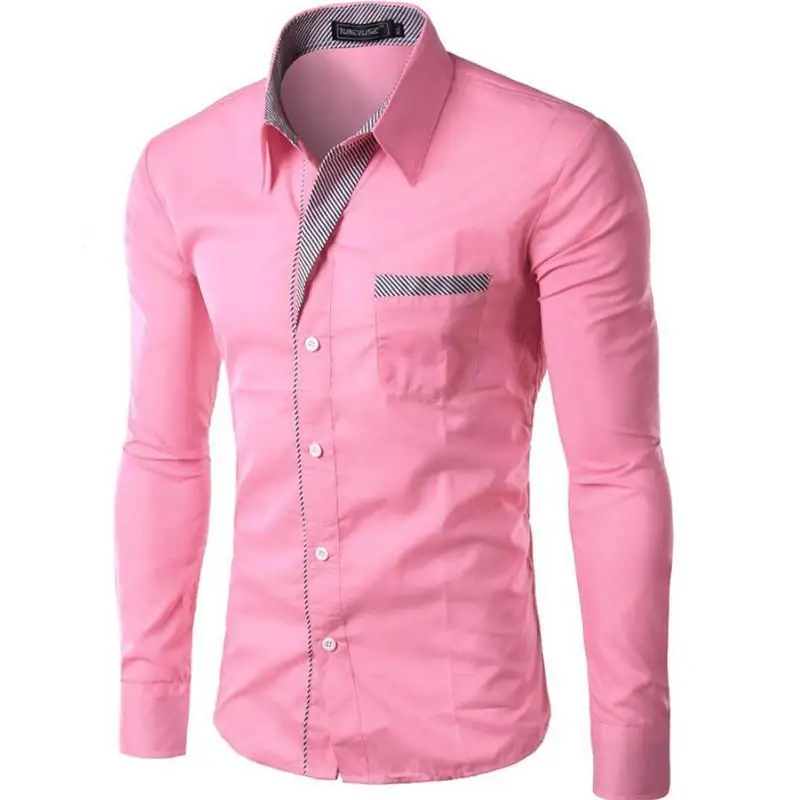 Лидер продаж, новая модная рубашка camisa masculina с длинным рукавом - Фотография_2