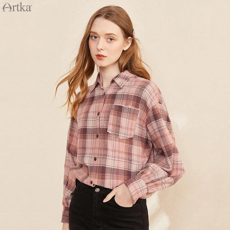 Женская блузка в клетку artka