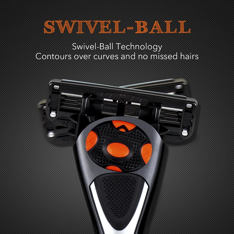 Qshave black spider новинка 6 лезвий бритва для мужчин (1 шт. ручка - Фотография_2