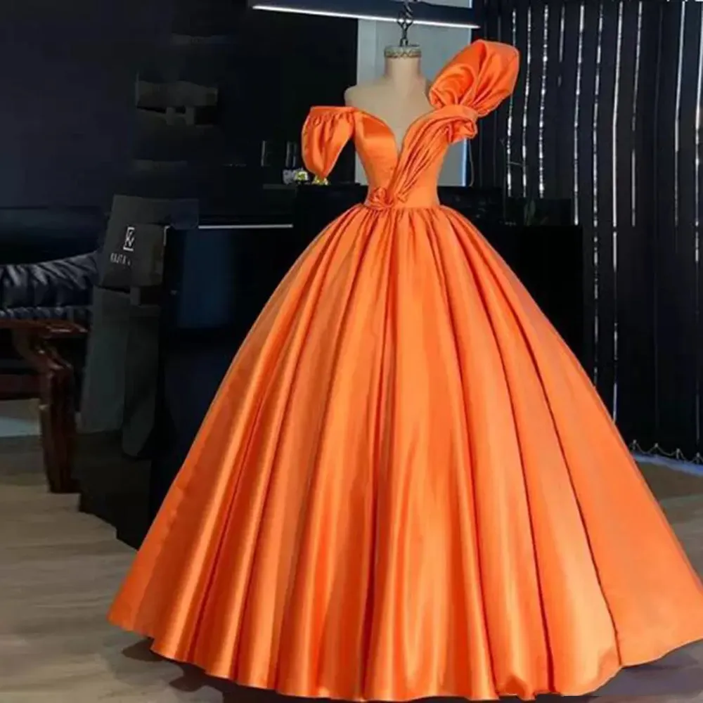Новинка 2022, простое оранжевое платье для quinceanera